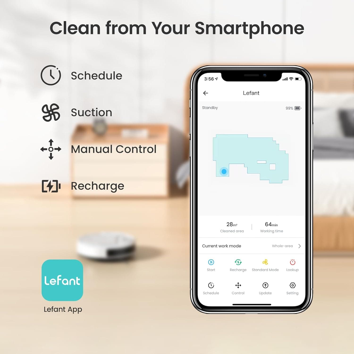Buy LEFANT,Lefant M210 Robot Vacuum Cleaner - Ideal for Pet Hair, Hard Floor and Carpet - White - Gadcet UK | UK | London | Scotland | Wales| Ireland | Near Me | Cheap | Pay In 3 | Floor & Steam Cleaners