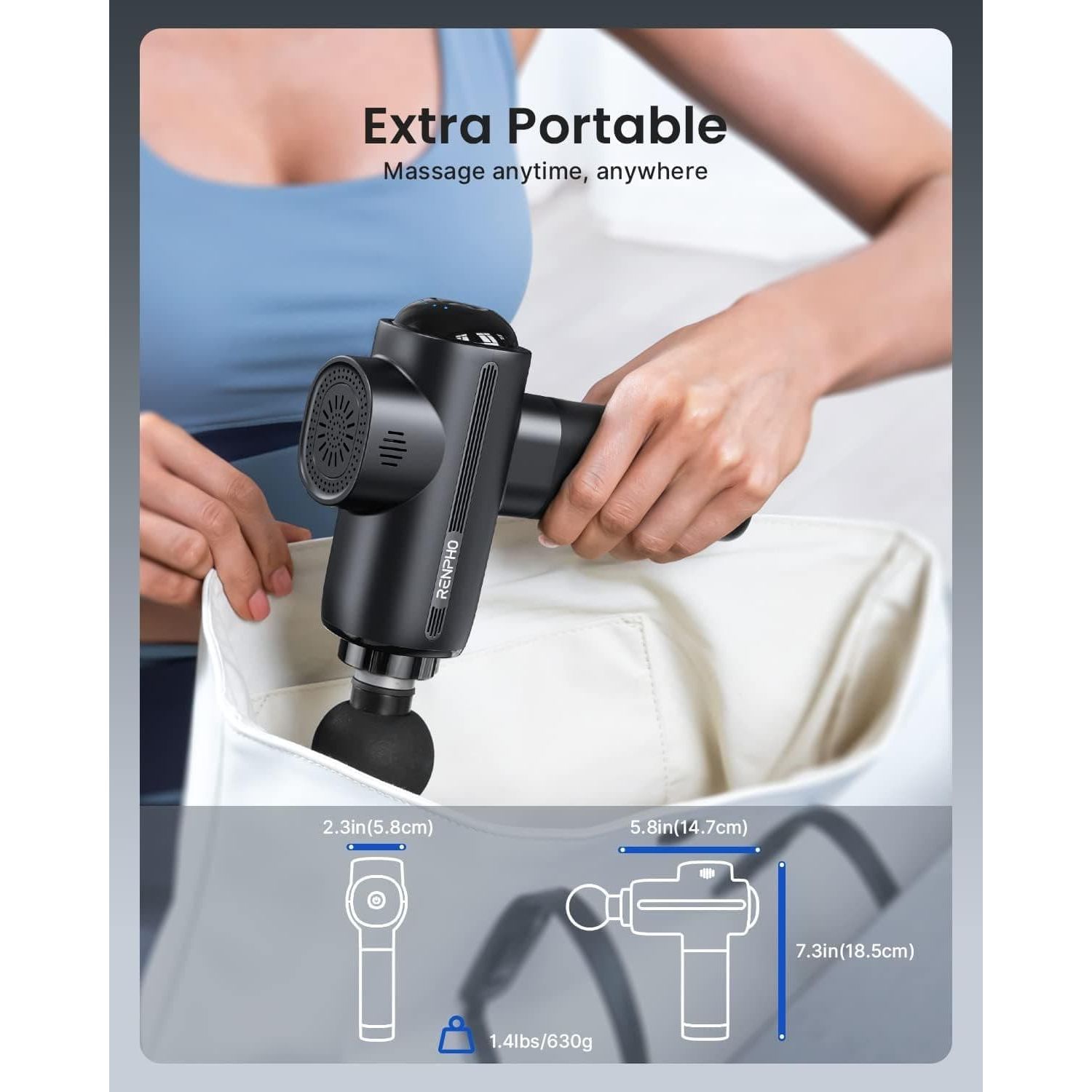Buy RENPHO,Massage Gun Heat and Cold, RENPHO Massage Gun with Heat Cool Massage Head, Muscle Massage Gun Massager with Portable Case, for Home Office Workout Full Body Muscle Massage Relax, Black - Gadcet UK | UK | London | Scotland | Wales| Near Me | Cheap | Pay In 3 | Massage Gun
