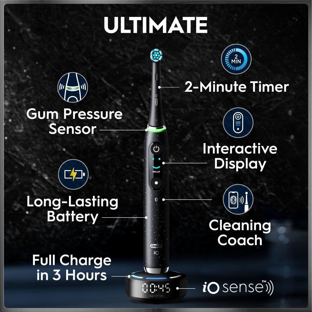Buy Oral-B,Oral-B iO10 Smart Electric Toothbrush - Cosmic Black - Gadcet UK | UK | London | Scotland | Wales| Near Me | Cheap | Pay In 3 | Electric Toothbrushes