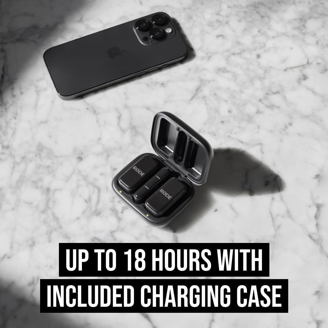 Buy RØDE,RØDE Wireless Micro - Compact Wireless Microphone, Two Mics with Charge Case for Smartphone Content Creation - Lightning, Black - Gadcet UK | UK | London | Scotland | Wales| Near Me | Cheap | Pay In 3 | Microphones