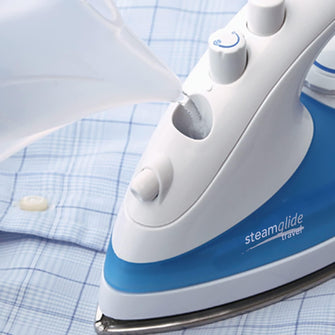 Buy Russell Hobbs,Russell Hobbs Dual Voltage Steam Glide Travel Iron, 80ml Water Tank, Stainless Steel Soleplate, Water Spray, Variable Temp & Steam - White - Gadcet UK | UK | London | Scotland | Wales| Near Me | Cheap | Pay In 3 | Irons & Ironing Systems