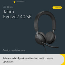 Buy Jabra,Jabra Evolve2 40 SE Wired Stereo Headset – Noise Cancelling, 3-Mic Call Tech, USB-A, MS Teams Certified, Black - Gadcet UK | UK | London | Scotland | Wales| Near Me | Cheap | Pay In 3 | Headsets