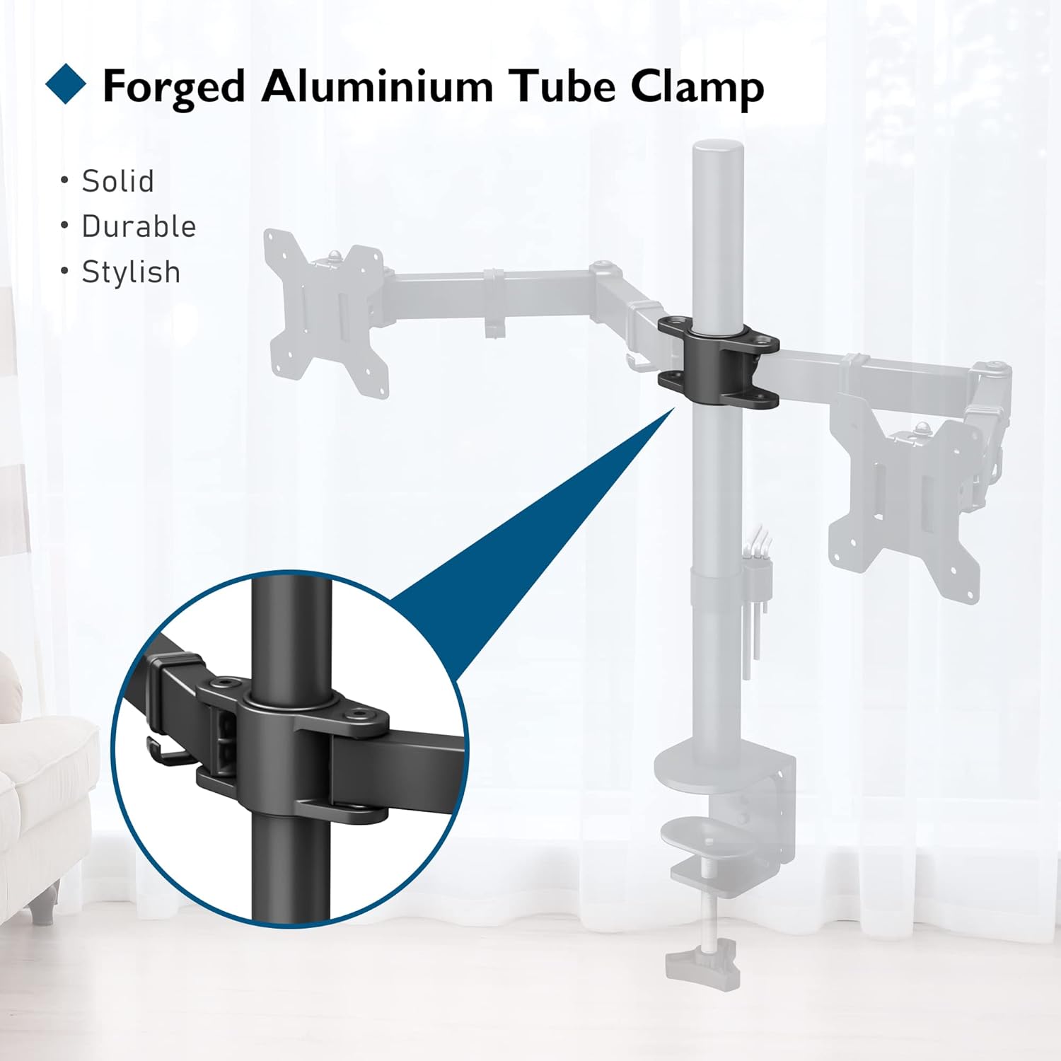Buy Bontec,BONTEC Dual Monitor Arm Desk Mount – Adjustable Full Motion Stand for 13–27″ Screens (Black) - Gadcet UK | UK | London | Scotland | Wales| Near Me | Cheap | Pay In 3 | Computer Monitor Accessories
