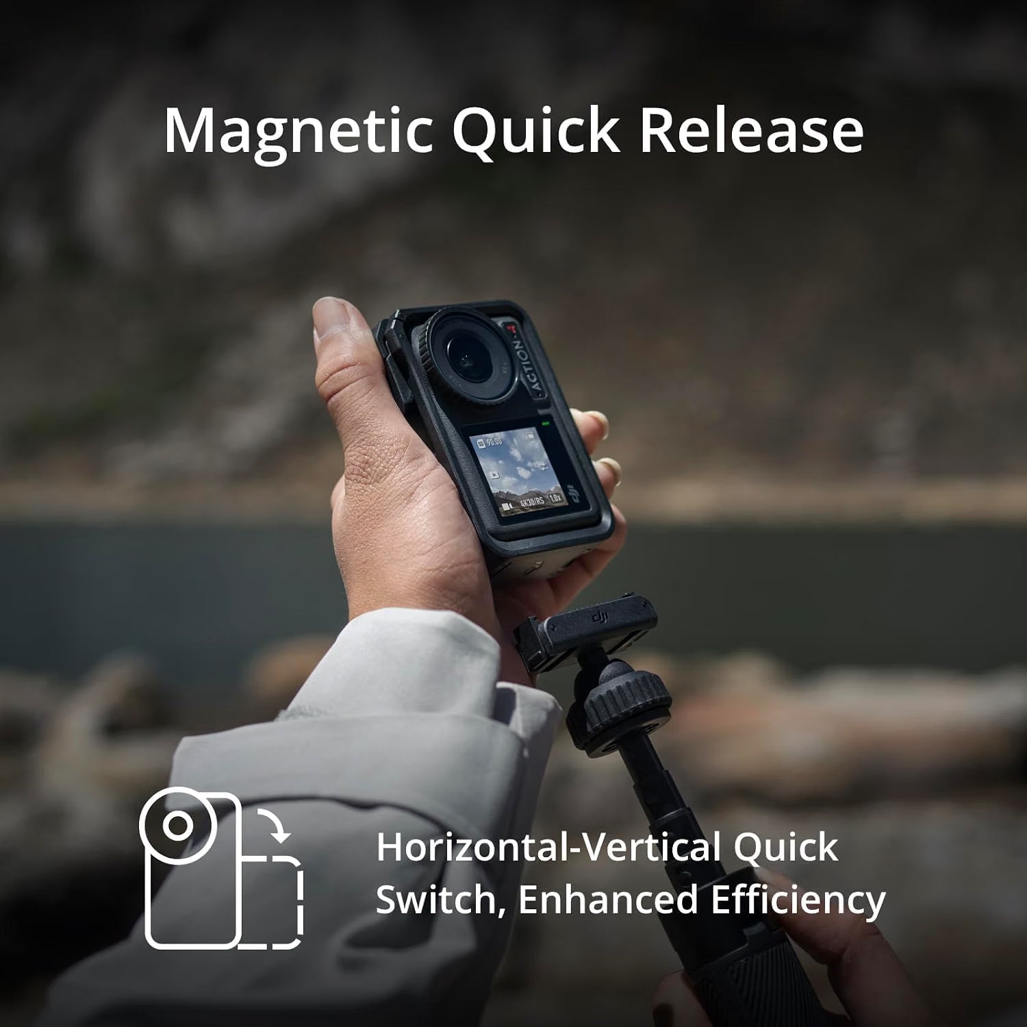 DJI Osmo Action 4 Adventure Combo – 4K/120fps Action Camera, 1/1.3" Sensor, 3 Batteries & 1.5m Extension Rod