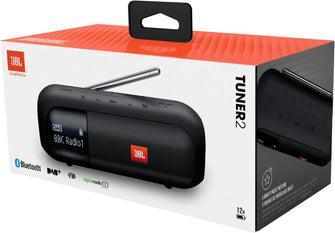 Buy JBL,JBL Tuner 2 Portable Radio - Bluetooth speaker with DAB and FM radio, 12 hours of wireless music, in black - Gadcet.com | UK | London | Scotland | Wales| Ireland | Near Me | Cheap | Pay In 3 | Speakers