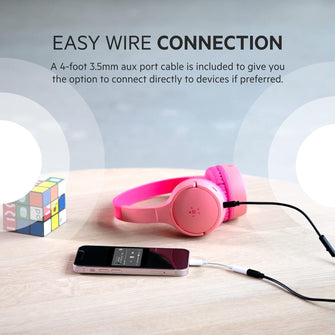Buy Belkin,Belkin SoundForm Mini Kids Wireless Headphones with Built in Microphone, On Ear Headsets Girls and Boys For Online Learning, School, Travel Compatible with iPhones, iPads, Galaxy and more - Pink - Gadcet UK | UK | London | Scotland | Wales| Near Me | Cheap | Pay In 3 | Headphones & Headsets