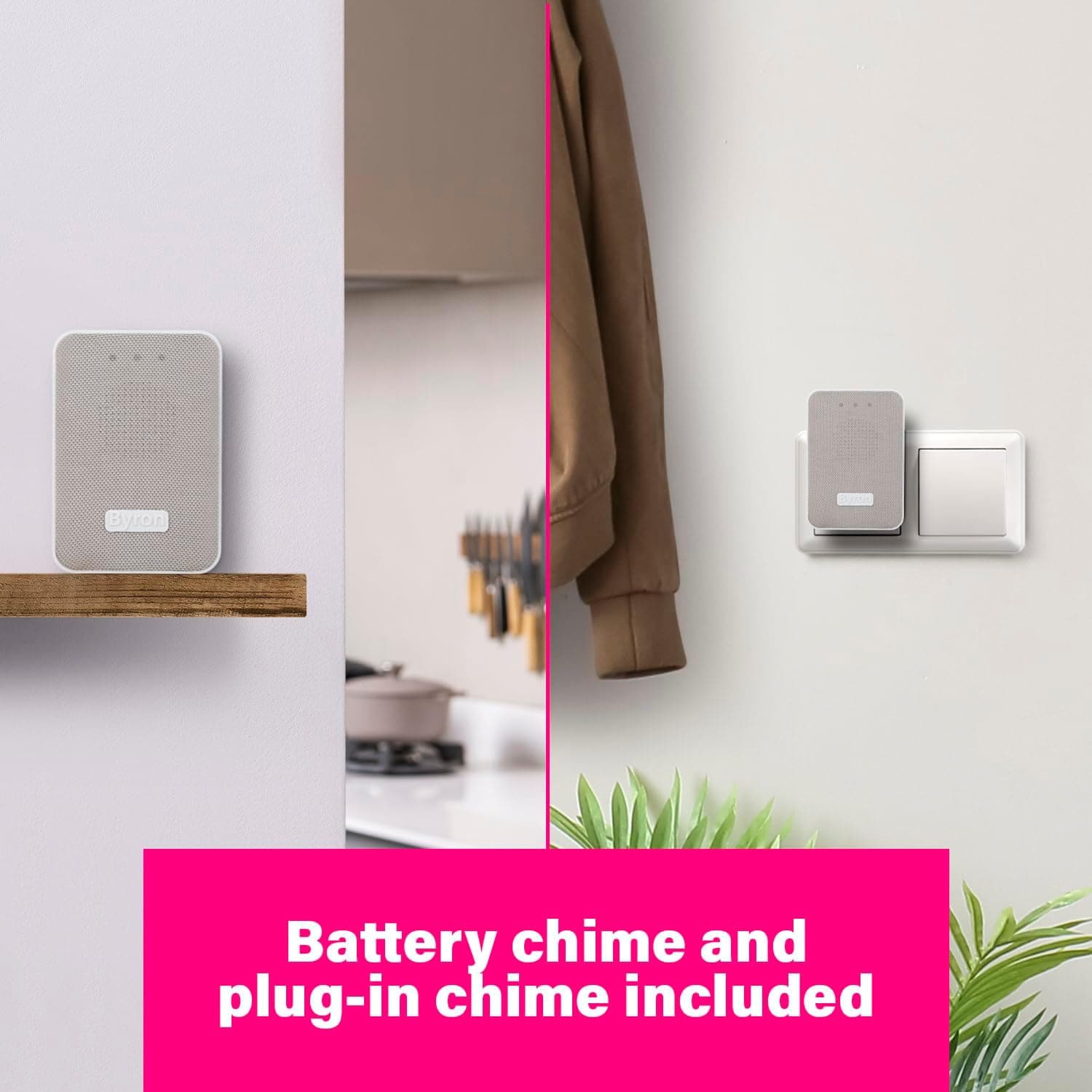 Buy Byron,Byron Wireless Doorbell Set – Twin Pack – Battery Portable and Plug in – 150 m Range - Gadcet UK | UK | London | Scotland | Wales| Near Me | Cheap | Pay In 3 | Electronics