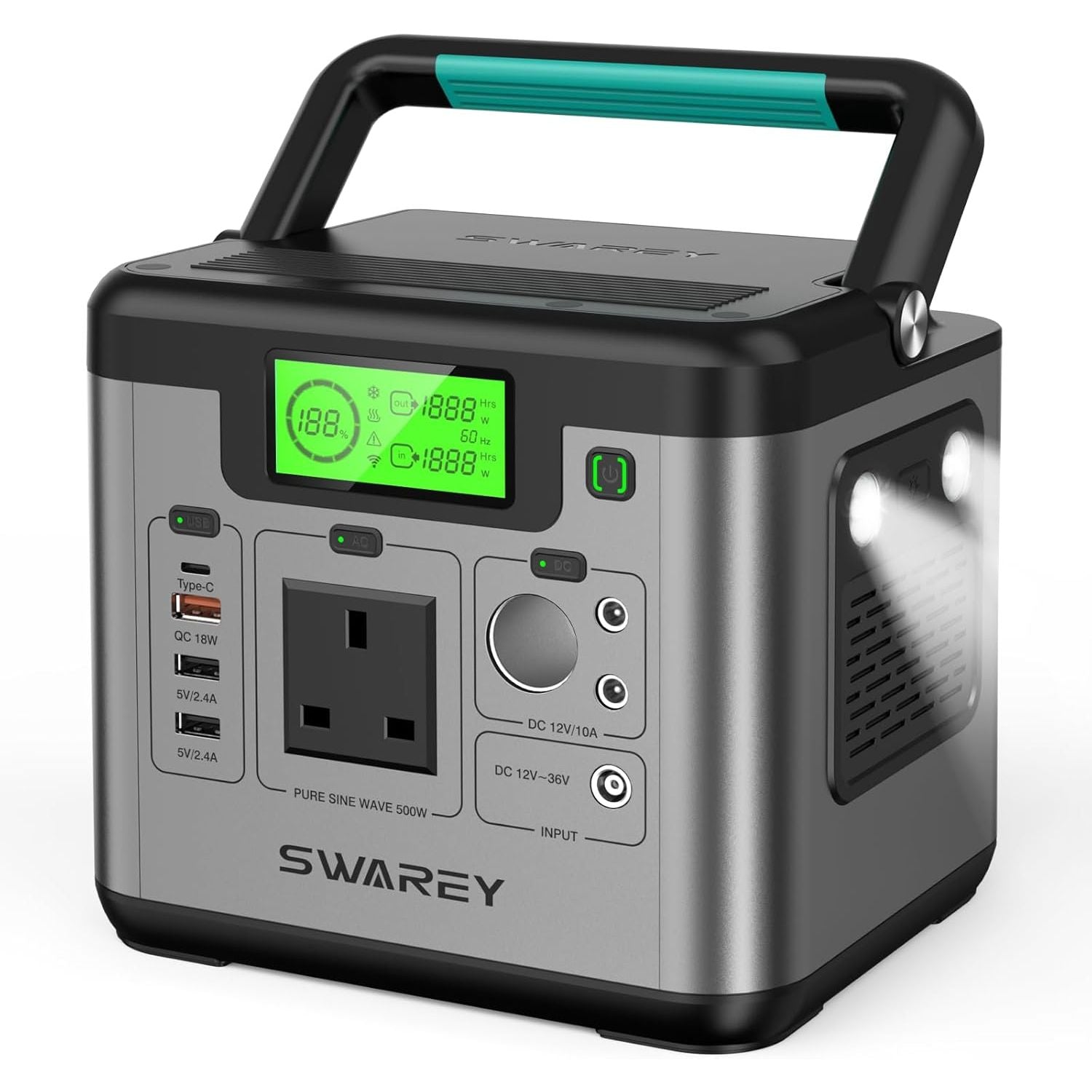 Buy SWAREY,SWAREY S500 Portable Power Station – 518Wh / 500W (1000W Surge) - Gadcet UK | UK | London | Scotland | Wales| Near Me | Cheap | Pay In 3 | Power Stations
