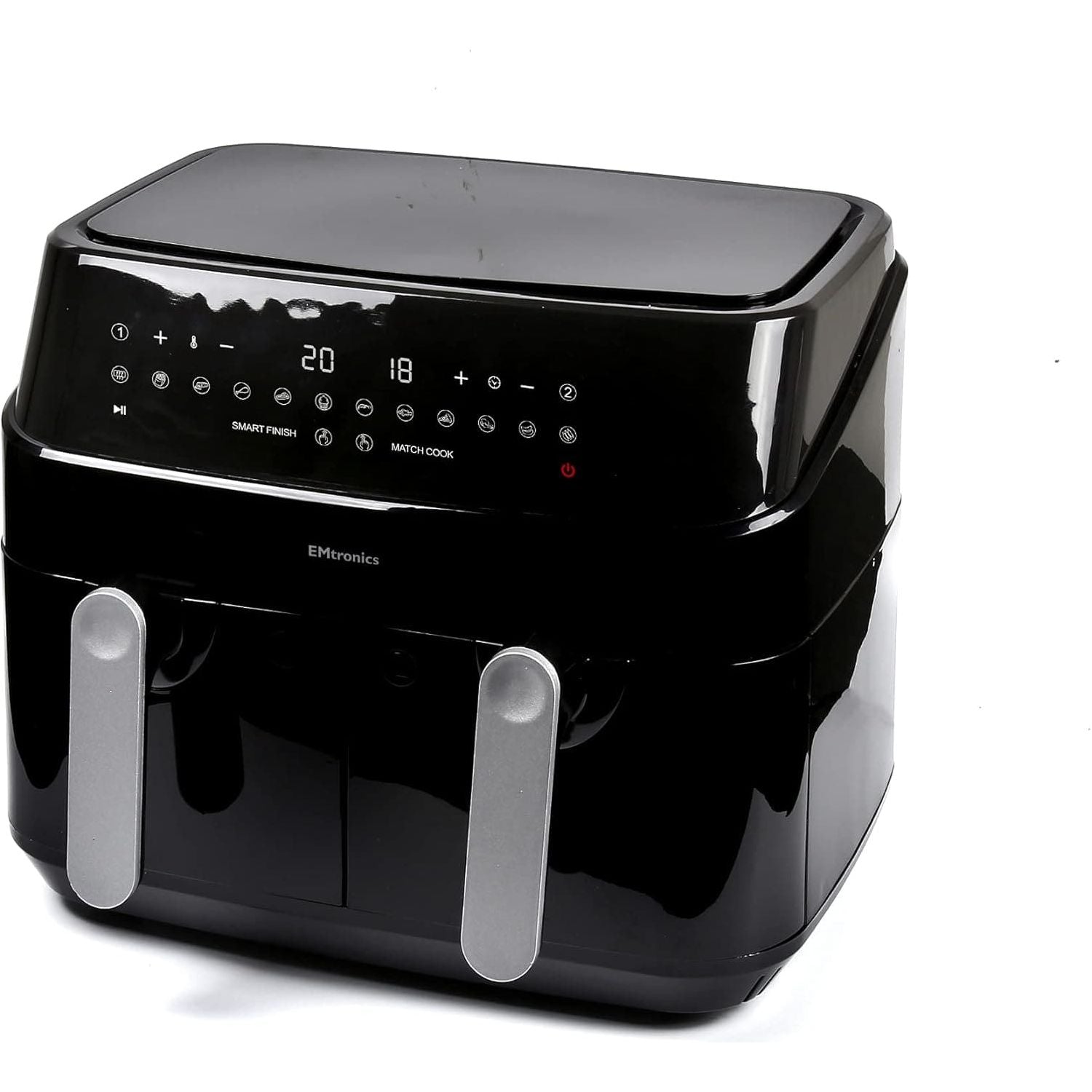 Buy EMtronics,EMtronics EMDAF9LD Dual Air Fryer Extra Large Family Size Double XL 9 Litre Digital with 12 Pre-Set Menus for Oil Free & Low Fat Healthy Cooking, 60-Minute Timer - Black - Gadcet UK | UK | London | Scotland | Wales| Ireland | Near Me | Cheap | Pay In 3 | Kitchen Appliances