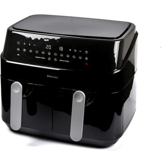 Buy EMtronics,EMtronics EMDAF9LD Dual Air Fryer Extra Large Family Size Double XL 9 Litre Digital with 12 Pre-Set Menus for Oil Free & Low Fat Healthy Cooking, 60-Minute Timer - Black - Gadcet UK | UK | London | Scotland | Wales| Ireland | Near Me | Cheap | Pay In 3 | Kitchen Appliances