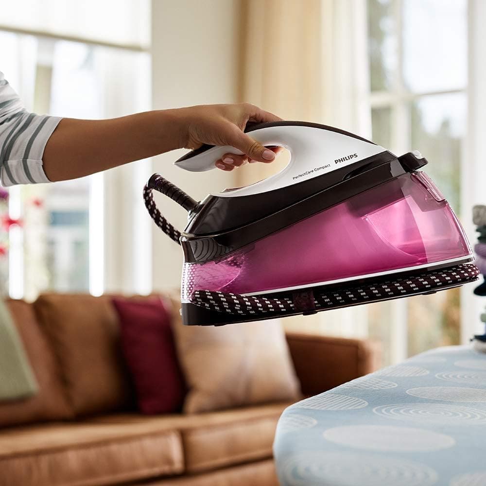 Philips PerfectCare Compact Steam Generator - 2400W, 400g Steam Boost, 6.5 Bar Pressure, OptimalTEMP Technology, 1.5L Tank, Burgundy/White (GC7842/46) - 6