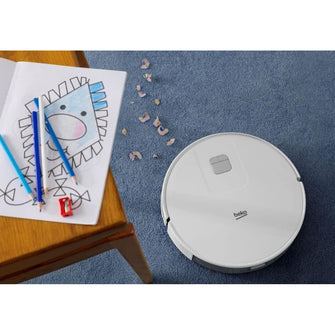 Buy Beko,Beko VRR60314VW Robot Vacuum Cleaner - White/Chrome, 150 Min Run Time, 2000 Pa Suction, 4 Cleaning Modes, Mophead & Water Tank, WiFi/Smartphone Compatible - Gadcet UK | UK | London | Scotland | Wales| Near Me | Cheap | Pay In 3 | Vacuums