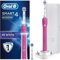 Oral-B Smart 4 4000 3D White Electric Toothbrush Rechargeable - Pink - 1
