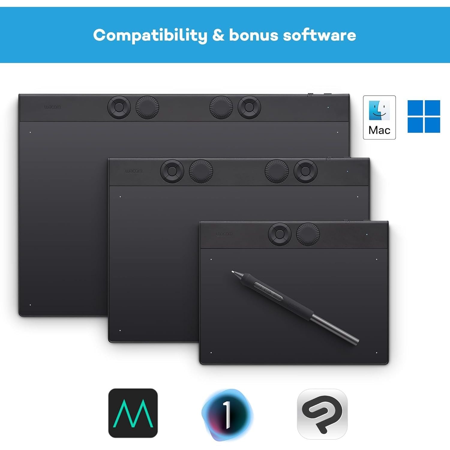 Wacom Intuos Pro Large Pen Tablet – Wacom Pro Pen 3, Bluetooth, 8192 Pressure Levels – PTK870K0B