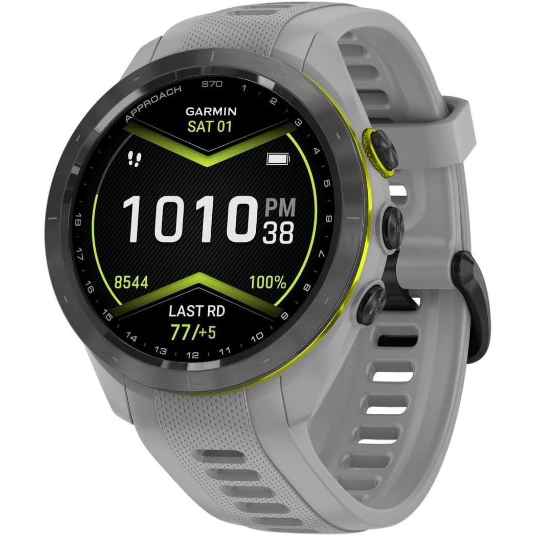 Buy Garmin,Garmin Approach S70 42 mm – Black Ceramic Bezel with Powder Grey Silicone Strap - Gadcet UK | UK | London | Scotland | Wales| Near Me | Cheap | Pay In 3 | Smart Watches