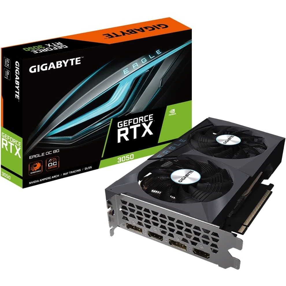 Nvidia,Gigabyte GeForce RTX 3050 EAGLE OC 8GB Graphics Card GV-N3050EAGLE OC-8GD - Gadcet.com
