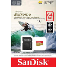 Buy Sandisk,SanDisk 64GB Extreme microSDXC card for Action Cams and Drones + SD adapter + RescuePRO Deluxe, up to 170 MB/s, with A2 App Performance, UHS-I , Class 10, U3, V30 - Gadcet UK | UK | London | Scotland | Wales| Near Me | Cheap | Pay In 3 | Flash Memory Cards