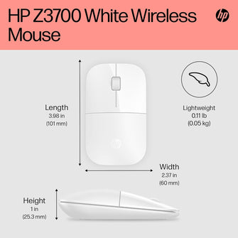 Buy HP,HP Z3700 Wireless Mouse – White, Slim Design, 2.4GHz, Multi-Device Compatible, 1200 DPI Optical Sensor, Up to 16-Month Battery Life - Gadcet UK | UK | London | Scotland | Wales| Near Me | Cheap | Pay In 3 | Mice & Trackballs