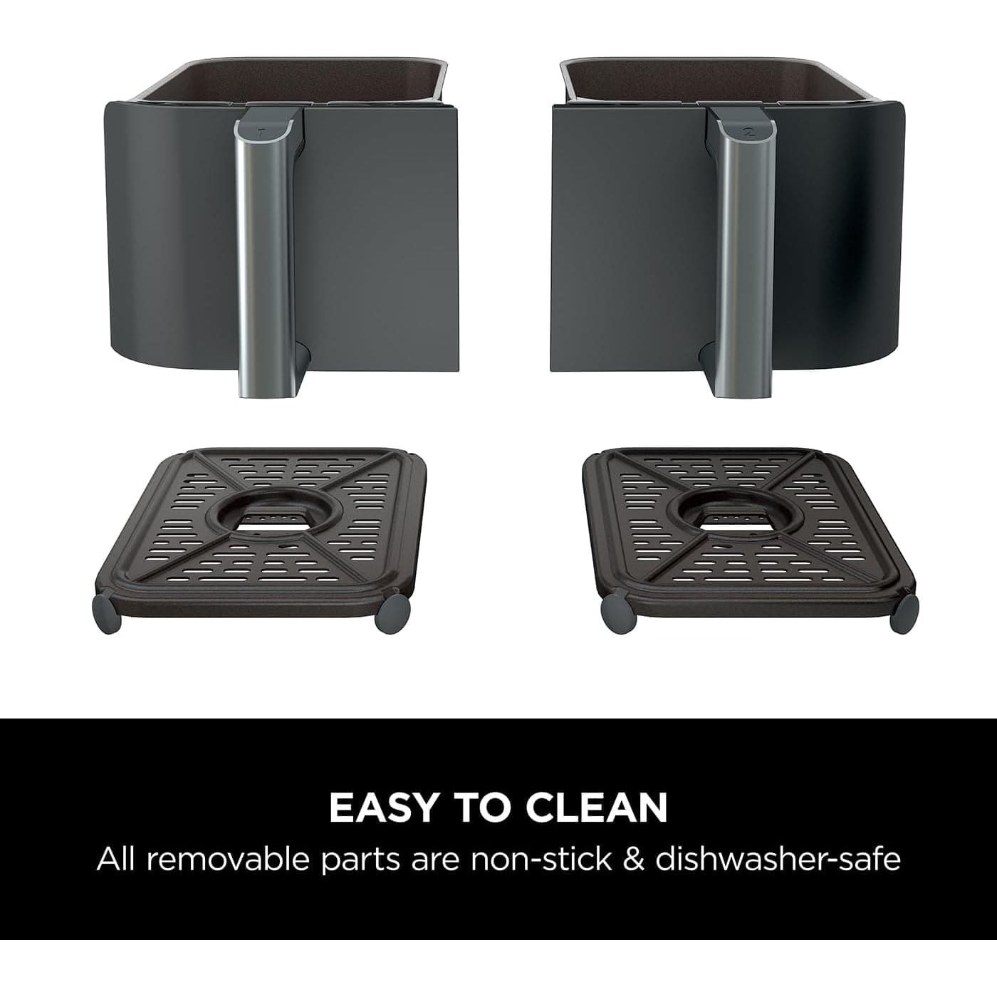 Buy Ninja,Ninja Foodi MAX Dual Zone Digital Air Fryer, 2 Drawers, 9.5L, 6-in-1, Uses No Oil, Max Crisp, Roast, Bake, Reheat, Dehydrate, Cook 8 Portions, Non-Stick Dishwasher Safe Baskets, Black AF400UK - Gadcet UK | UK | London | Scotland | Wales| Near Me | Cheap | Pay In 3 | Kitchen Appliances