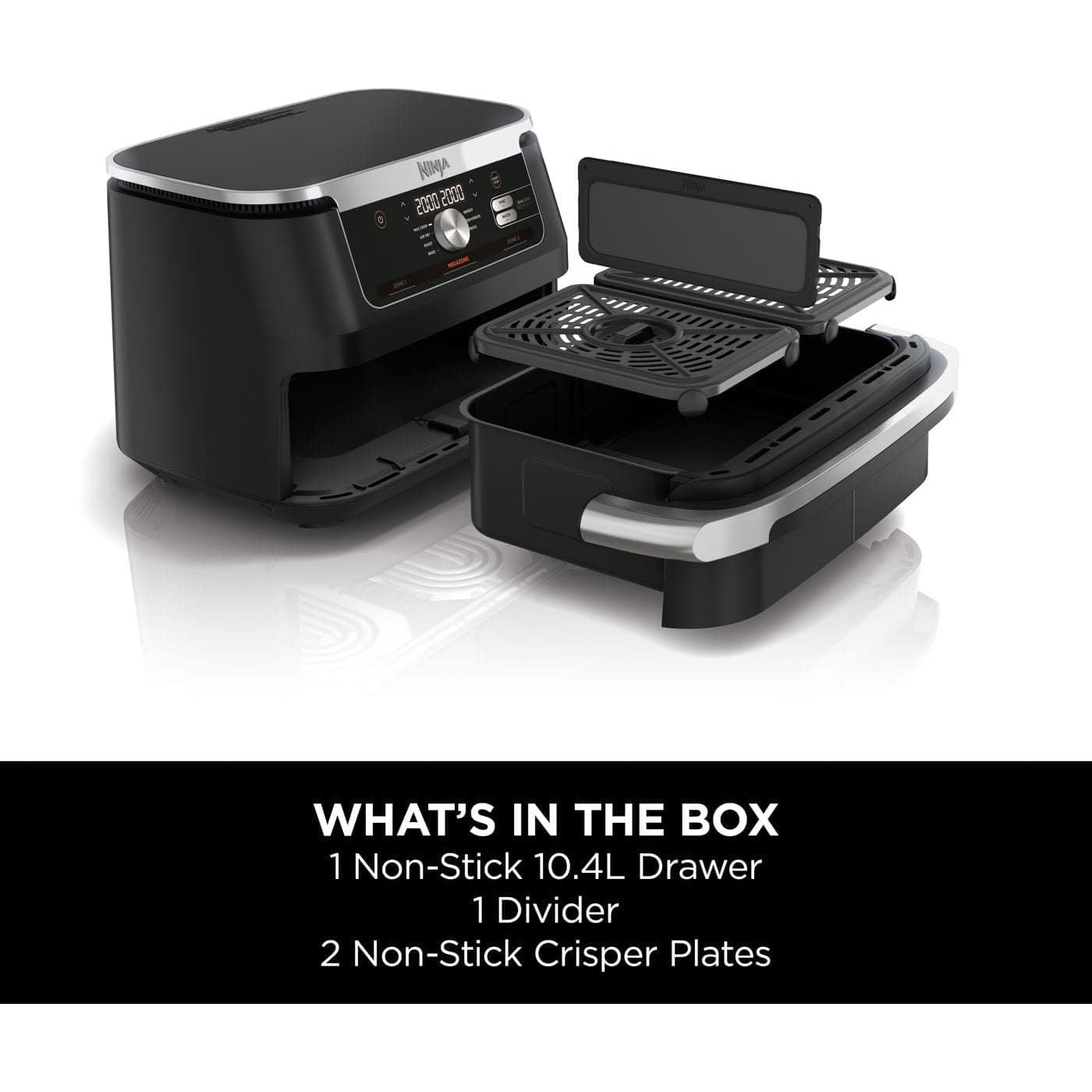 Buy Ninja,Ninja Foodi FlexDrawer Air Fryer, Dual Zone with Removable Divider, Large 10.4L Drawer, 7-in-1, Air-Fryer Uses No Oil, Air Fry, Roast, Bake, Max Crisp, Non-Stick Dishwasher Safe Parts, Black AF500UK - Gadcet UK | UK | London | Scotland | Wales| Near Me | Cheap | Pay In 3 | Air Fryers