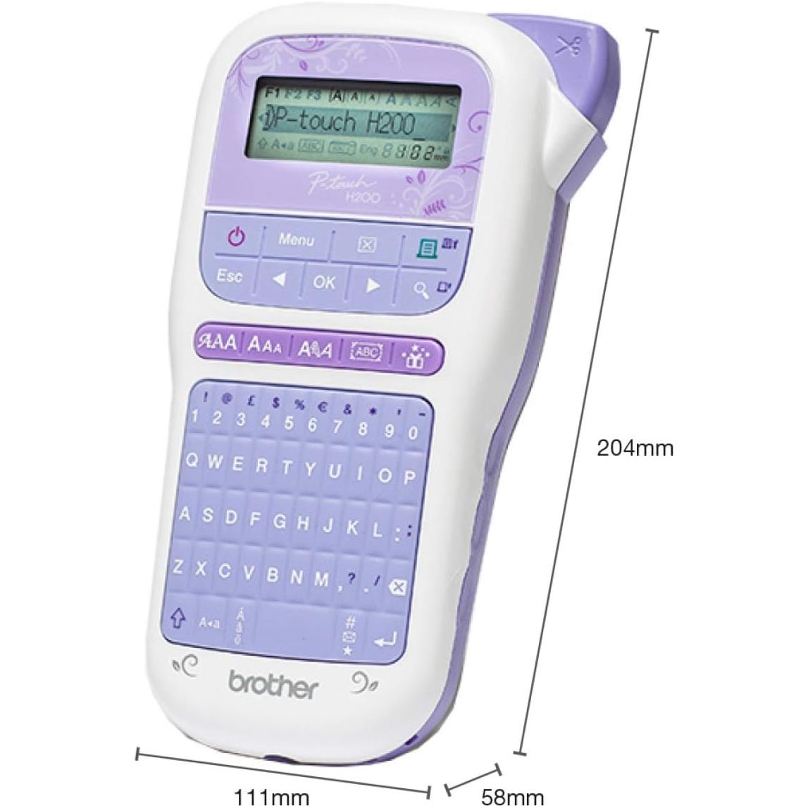 Buy Brother,Brother PT-H200 P-Touch Craft Label Maker, Handheld, QWERTY Keyboard, 12mm Labels, Includes Gold on White Tape (12mm), White/Violet - Gadcet UK | UK | London | Scotland | Wales| Near Me | Cheap | Pay In 3 | Label Makers
