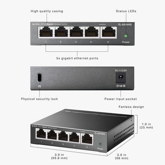 Buy TP-Link,TP-Link TL-SG105S 5-Port Gigabit Ethernet Switch – Plug & Play, Fanless, Metal Casing, Desktop & Wall-Mountable, Energy-Saving - Gadcet UK | UK | London | Scotland | Wales| Near Me | Cheap | Pay In 3 | Network Cards & Adapters