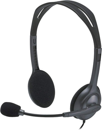 Buy Logitech,Logitech H111 Wired Headset, Stereo Headphones with Noise-Cancelling Microphone, 3.5 mm Audio Jack, PC/Mac/Laptop/Smartphone/Tablet - Black - Gadcet UK | UK | London | Scotland | Wales| Ireland | Near Me | Cheap | Pay In 3 | Headphones & Headsets