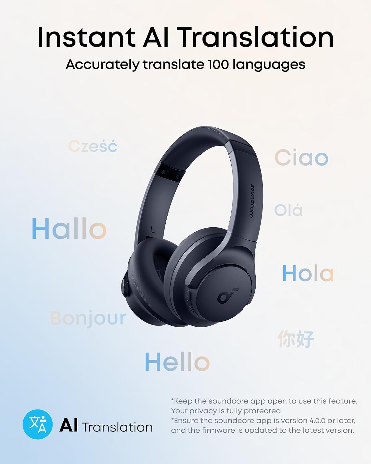 soundcore Anker Q20i, Hybrid Active Noise Cancelling Foldable Headphones