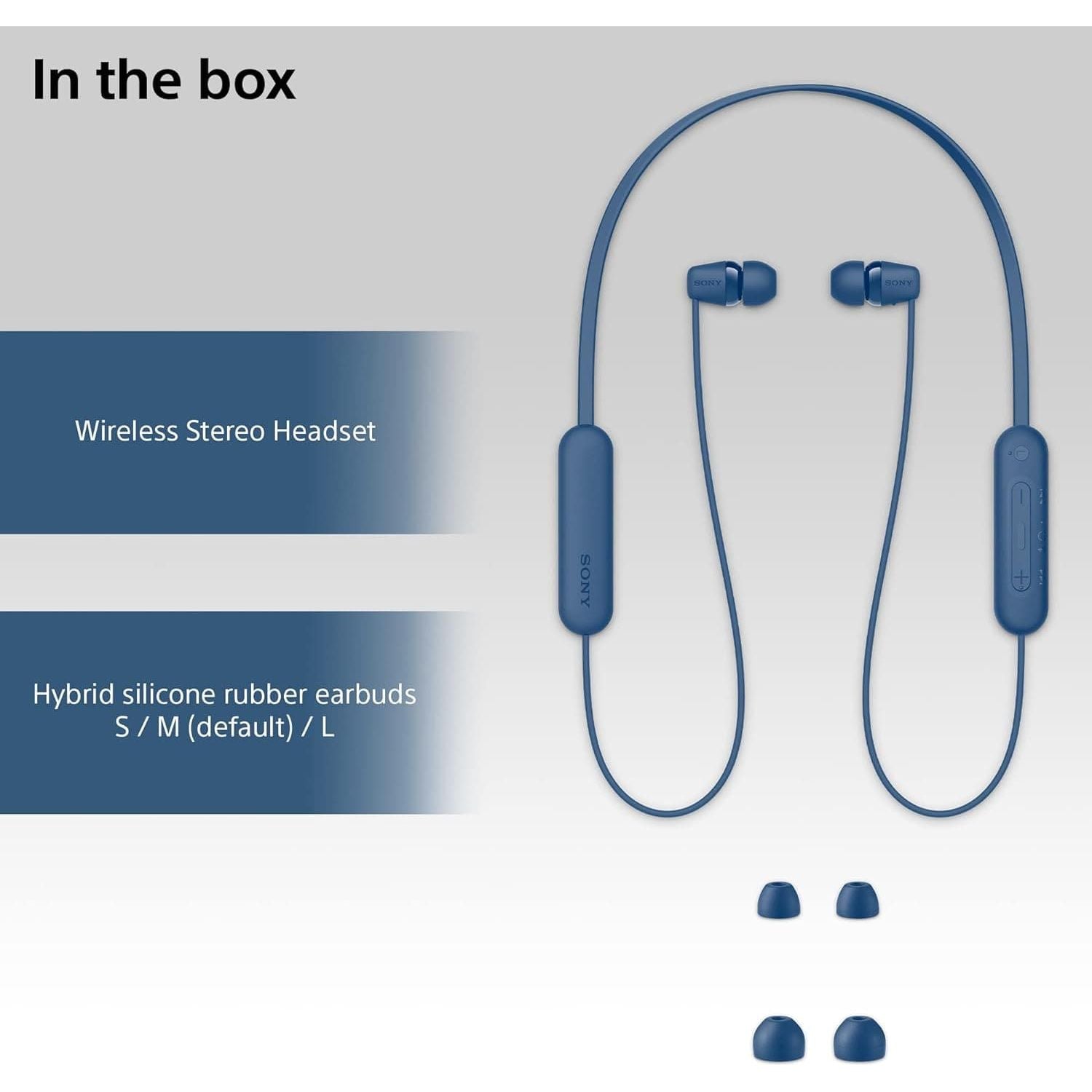 Buy Sony,Sony WI-C100 Wireless In-ear Headphones - Up to 25 hours of battery life - Water resistant - Blue - Gadcet UK | UK | London | Scotland | Wales| Ireland | Near Me | Cheap | Pay In 3 | Earphones