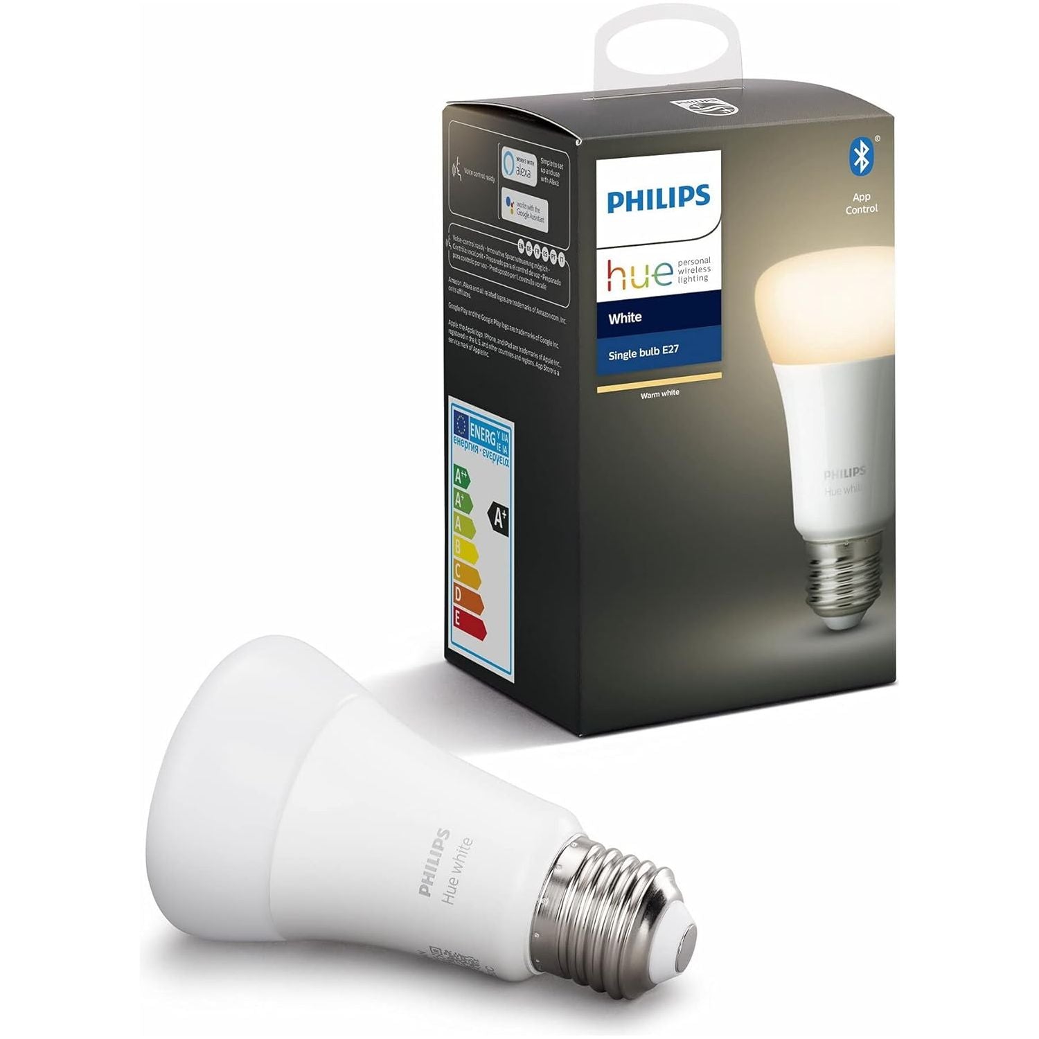 Buy Philips Hue,Philips Hue White LED Smart Light Bulb – E27 Edison Screw, 60W Equivalent, Bluetooth, Works with Alexa, Google Assistant & Apple HomeKit, 1 Pack [Energy Class F] - Gadcet UK | UK | London | Scotland | Wales| Near Me | Cheap | Pay In 3 | LED Light Bulbs