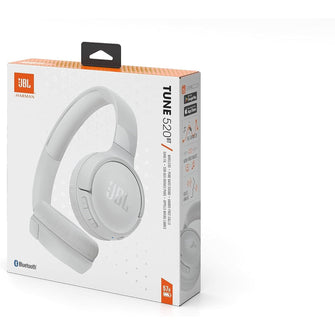 JBL Tune 520BT Wireless On-Ear Headphones – Pure Bass, Bluetooth 5.3, 57H Battery, White