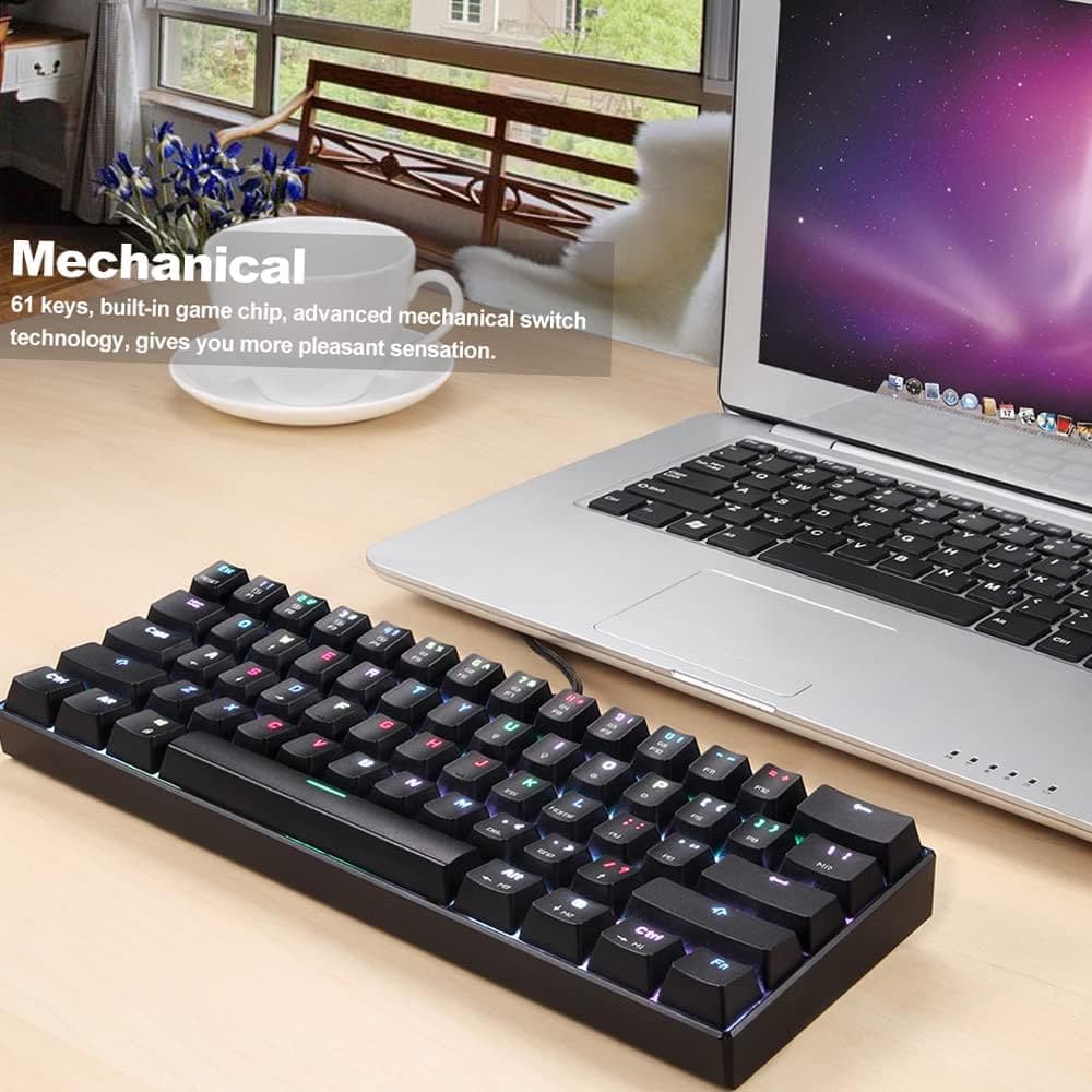 Buy Docooler,Docooler Motospeed CK61 USB Wired Mechanical RGB Gaming Keyboard - Gadcet.com | UK | London | Scotland | Wales| Ireland | Near Me | Cheap | Pay In 3 | Keyboards