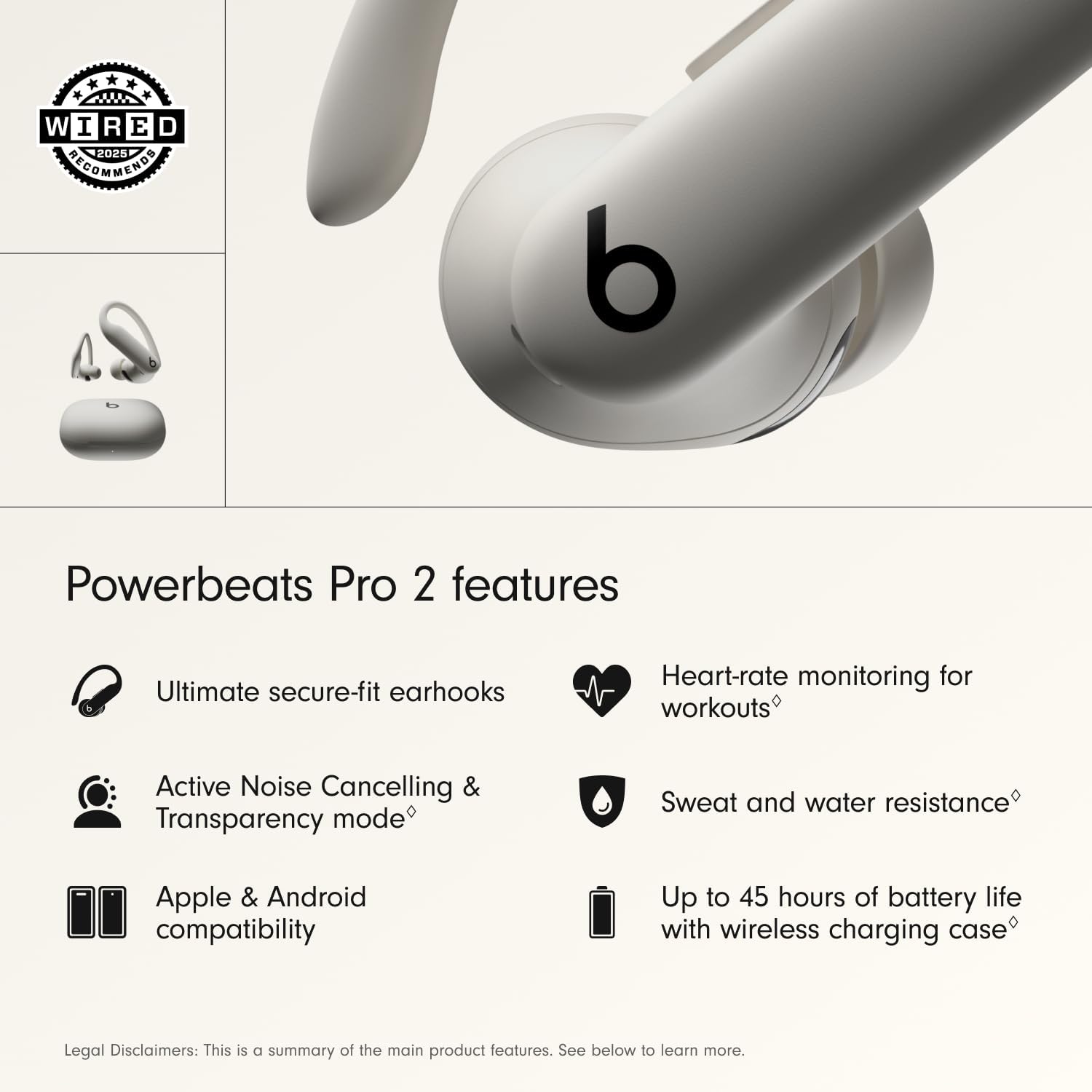 Buy Beats,Beats Powerbeats Pro 2 Wireless Earbuds – Noise Cancelling, Heart-Rate Monitor, IPX4, 45H Battery, Wireless Charging, Quick Sand - Gadcet UK | UK | London | Scotland | Wales| Near Me | Cheap | Pay In 3 | In-Ear Headphones