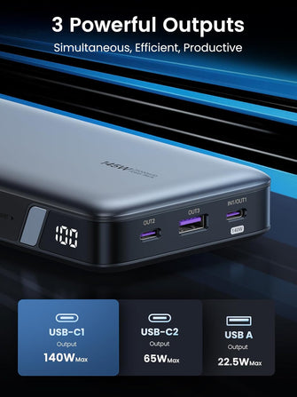 Buy UGREEN,UGREEN Nexode 140W 25000mAh Laptop Power Bank, Fast Charging, 3 USB-C Ports, Compatible with Dell, HP, ASUS, iPad, iPhone 16, Galaxy S24/S23, AirPods, & More - Gadcet UK | UK | London | Scotland | Wales| Near Me | Cheap | Pay In 3 | Portable Power Banks