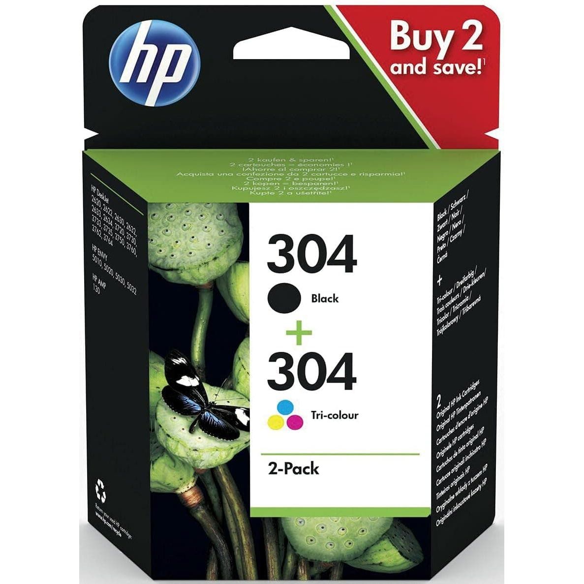 Buy HP,HP 304 Tri-colour and Black Original Ink Cartridge 3JB05AE, 2 Count (Pack of 1) - Gadcet UK | UK | London | Scotland | Wales| Near Me | Cheap | Pay In 3 | Toner & Inkjet Cartridges