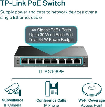 Buy TP-Link,TP-Link PoE Switch 8-Port Gigabit (TL-SG108PE) - Gadcet UK | UK | London | Scotland | Wales| Ireland | Near Me | Cheap | Pay In 3 | Network Cards & Adapters
