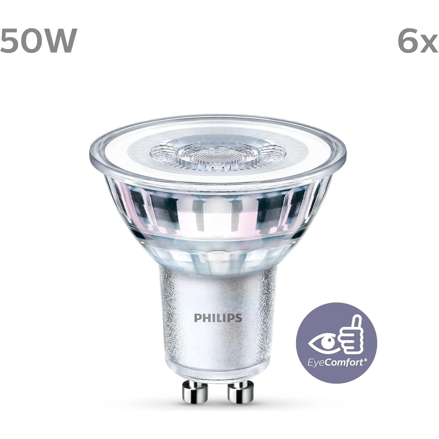 Buy Philips,Philips LED Classic Light Bulb 6-Pack – GU10 Spot, 4.6W (50W Equivalent), Warm White (2700K), Non-Dimmable - Gadcet UK | UK | London | Scotland | Wales| Near Me | Cheap | Pay In 3 | LED Light Bulbs