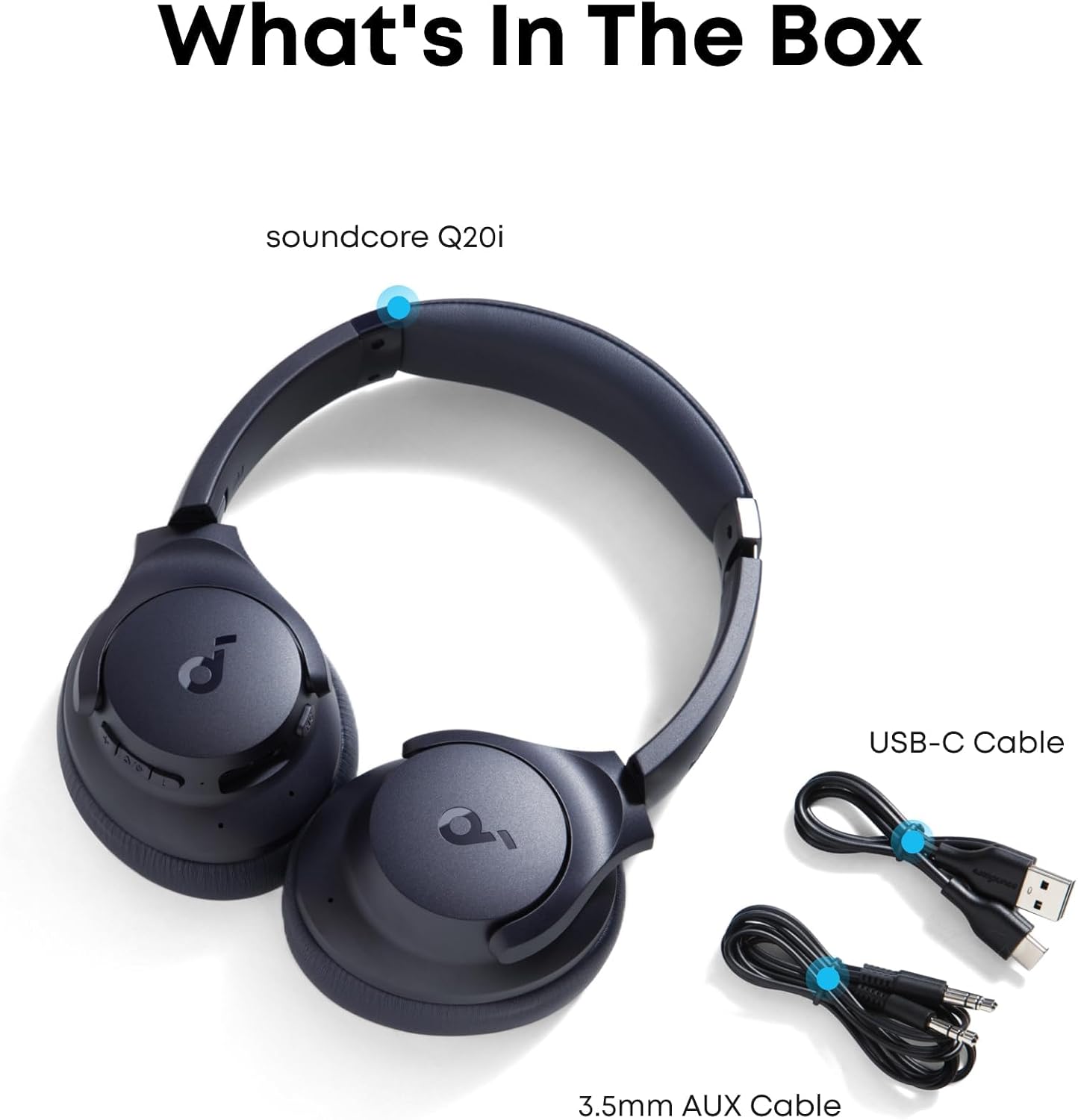 soundcore Anker Q20i, Hybrid Active Noise Cancelling Foldable Headphones