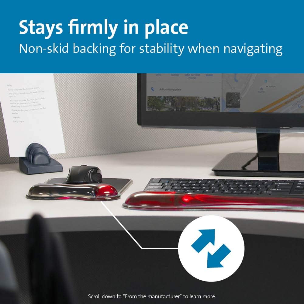 Buy Kensington,Kensington Ergonomic Duo Gel Mouse Mat with Wrist Support – Red/Black (62402), Compatible with Laser & Optical Mice for PC, Laptop, Office, Gaming - Gadcet UK | UK | London | Scotland | Wales| Near Me | Cheap | Pay In 3 | Mouse Pads