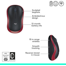 Buy Logitech,Logitech M185 Wireless Mouse - 2.4GHz, USB Receiver, 12-Month Battery, 1000 DPI, Ambidextrous - Red - Gadcet UK | UK | London | Scotland | Wales| Near Me | Cheap | Pay In 3 | Keyboard & Mouse