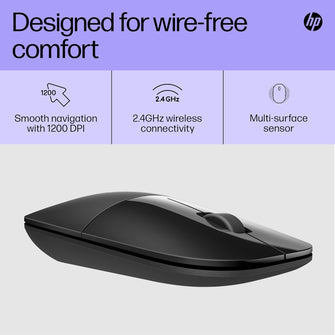 Buy HP,HP Z3700 Wireless Mouse – Slim, 2.4GHz Connectivity, 1200 DPI Optical Sensor, Multi-Surface, Blue LED, Up to 16-Month Battery Life – Black - Gadcet UK | UK | London | Scotland | Wales| Near Me | Cheap | Pay In 3 | Mouse Pads