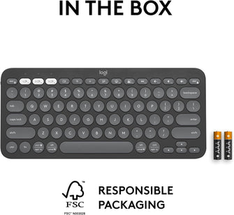 Buy Logitech,Logitech Pebble Keys 2 K380s Minimalist Keyboard - Graphite - Gadcet UK | UK | London | Scotland | Wales| Ireland | Near Me | Cheap | Pay In 3 | Keyboards