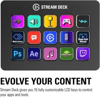 Buy ELGATO,Elgato Stream Deck MK.2 – Studio Controller, 15 macro keys, trigger actions in apps and software like OBS, Twitch, YouTube and more, works with Mac and PC, Black - Gadcet.com | UK | London | Scotland | Wales| Ireland | Near Me | Cheap | Pay In 3 | Media Streaming Devices