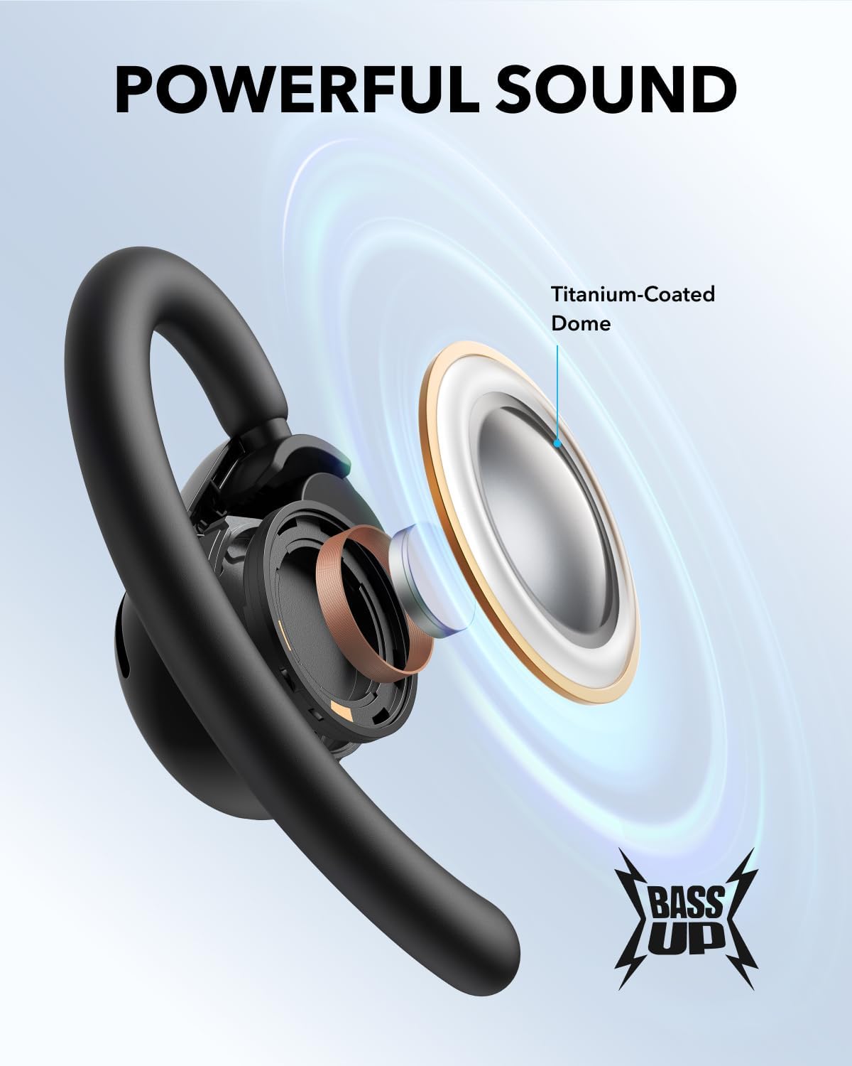 soundcore Anker V20i, Open-Ear Wireless Headphone, Adjustable Ear Hooks
