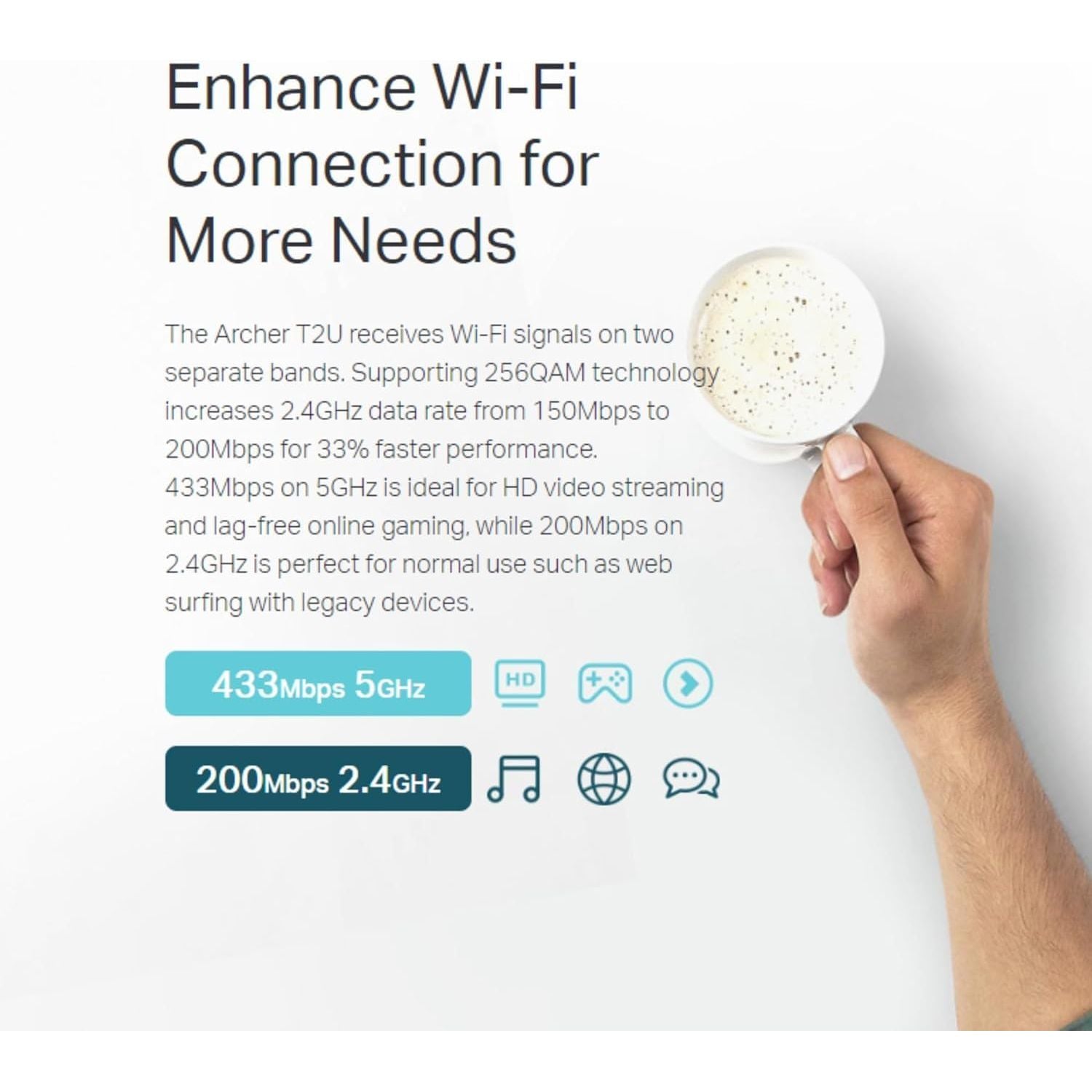 Buy TP-Link,TP-Link Archer T2U AC600 USB WiFi Adapter – Dual Band Wireless Dongle for PC/Laptop, USB 2.0, Mini Design – Ideal for HD Streaming & Gaming – Windows & macOS Compatible - Gadcet UK | UK | London | Scotland | Wales| Near Me | Cheap | Pay In 3 | Network Cards & Adapters