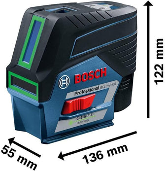 Bosch Professional 12V System Laser Level GCL 2-50 CG (1 battery 12V + charger, green laser, interior, w/app function, mount, visible working range: up to 20m, in L-Boxx)