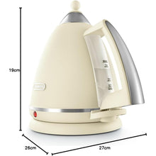 De’Longhi Argento Flora KBX3016.BG Kettle – 1.7L, 360° Swivel Base, Cream Beige