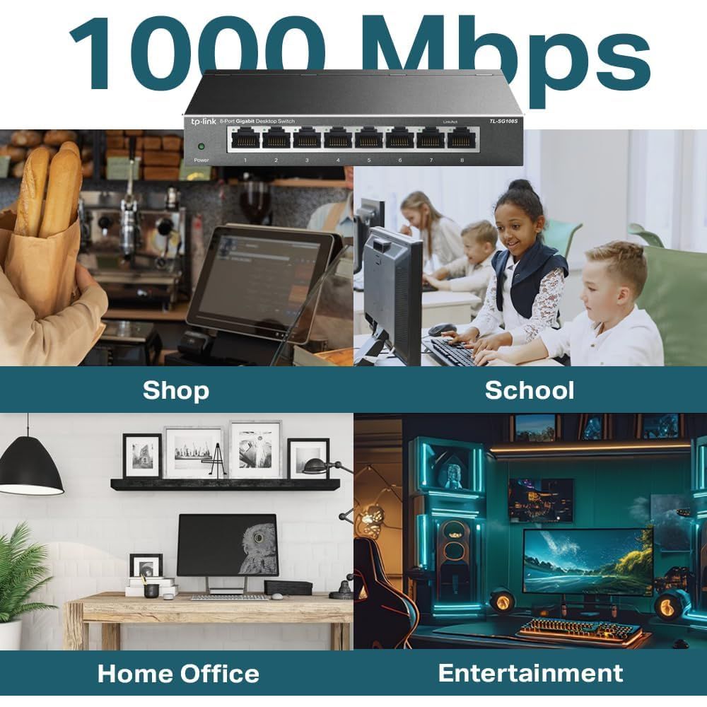 Buy TP-LINK,TP-Link TL-SG108S 8-Port Gigabit Network Switch – Plug & Play Ethernet Switch, Power Saving, Metal Case, QoS, IGMP Snooping, Desktop/Wall Mount - Gadcet UK | UK | London | Scotland | Wales| Near Me | Cheap | Pay In 3 | Unmanaged Network Switch