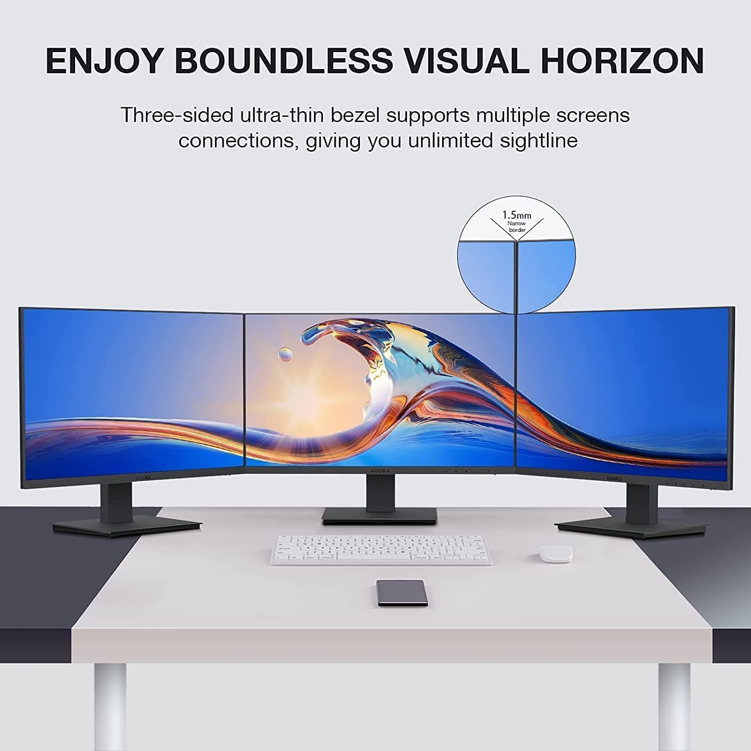 Buy KooRui,KOORUI 22 Inch Business Computer Monitor, FHD 1080p 75hz Desktop Monitor, Ultra Thin Eye Care Bezel HDMI VGA Ports LED Monitor for PC, Black - Gadcet.com | UK | London | Scotland | Wales| Ireland | Near Me | Cheap | Pay In 3 | Computer Monitors