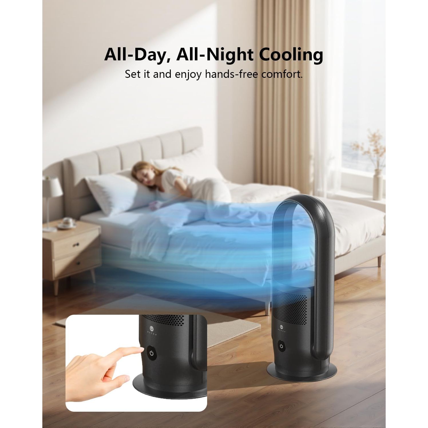 Buy Ultty,Ultty Bladeless Tower Fan with HEPA Air Purifier – Remote, Touch Control, Timer, 90° Oscillation, 9 Speeds, Black (CR021) - Gadcet UK | UK | London | Scotland | Wales| Near Me | Cheap | Pay In 3 | Desk & Pedestal Fans